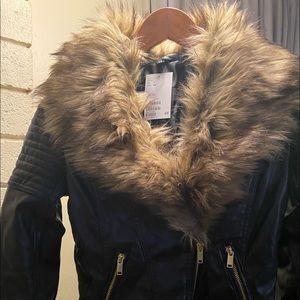 H&M Biker Jacket faux, size 2